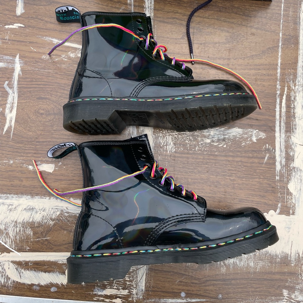 Rainbow Iridescent Dr. Martens Docs US 8